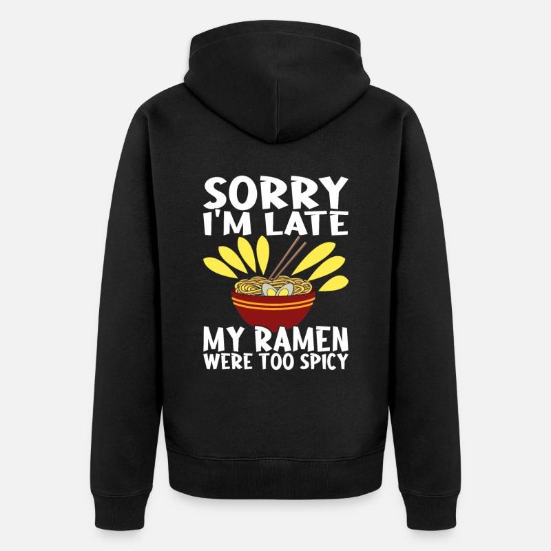 Anime Ramen Manga - Veste à capuche bio Premium Unisexe - noir
