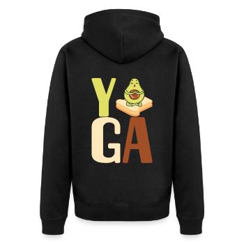 Avocado Toast - Unisex Premium Bio Zip Hoodie - Schwarz - Hinten - Nico (187cm)