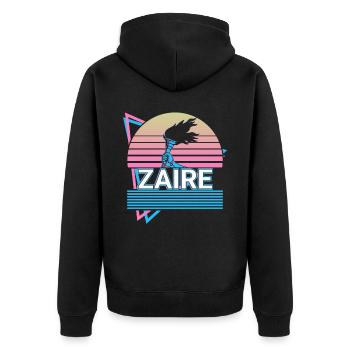 Zaïre Congo CongoLais Rétro Cadeau - Veste à capuche bio Premium Unisexe - noir - Dos - Nico (187cm)