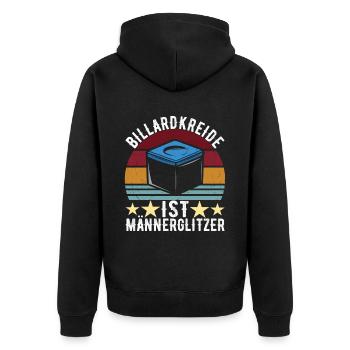 Pool Billard - Unisex Premium Bio Zip Hoodie - Schwarz - Hinten - Nico (187cm)