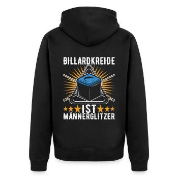 Pool Billard - Unisex Premium Bio Zip Hoodie - Schwarz - Hinten - Nico (187cm)