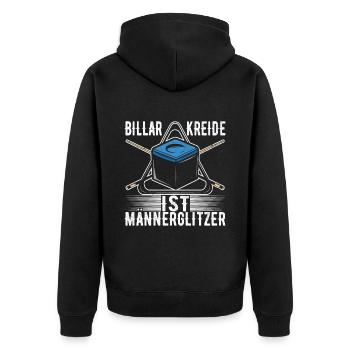 Pool Billard - Unisex Premium Bio Zip Hoodie - Schwarz - Hinten - Nico (187cm)