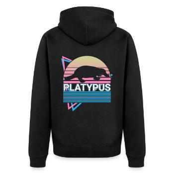 Platypus Retro Cadeau - Veste à capuche bio Premium Unisexe - noir - Dos - Nico (187cm)