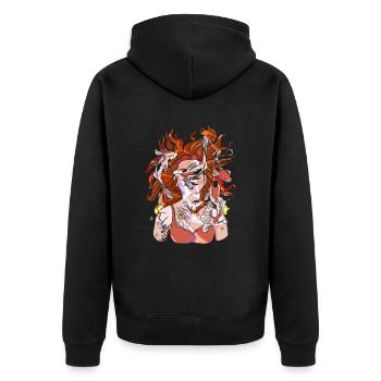 Red Head Tattooed Inked Redhead Ginger Irish - Unisex Premium Organic Zip Hoodie - black - Back - Nico (187cm)