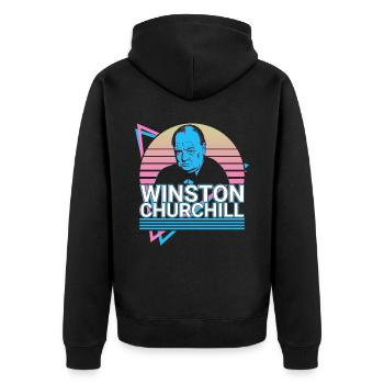 Winston Churchill Cadeau Rétro - Veste à capuche bio Premium Unisexe - noir - Dos - Nico (187cm)
