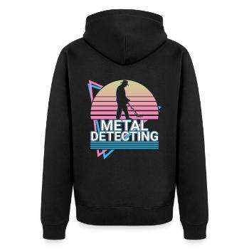 Metalldetektion Metalldetektor Metalldetektoren Ge - Unisex Premium Bio Zip Hoodie - Schwarz - Hinten - Nico (187cm)