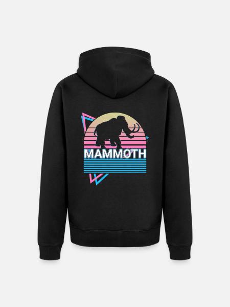 Mammut Elephant Retro Gift - Unisex Premium Organic Zip Hoodie - black