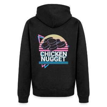 Nugget de poulet Retro Cadeau - Veste à capuche bio Premium Unisexe - noir - Dos - Nico (187cm)