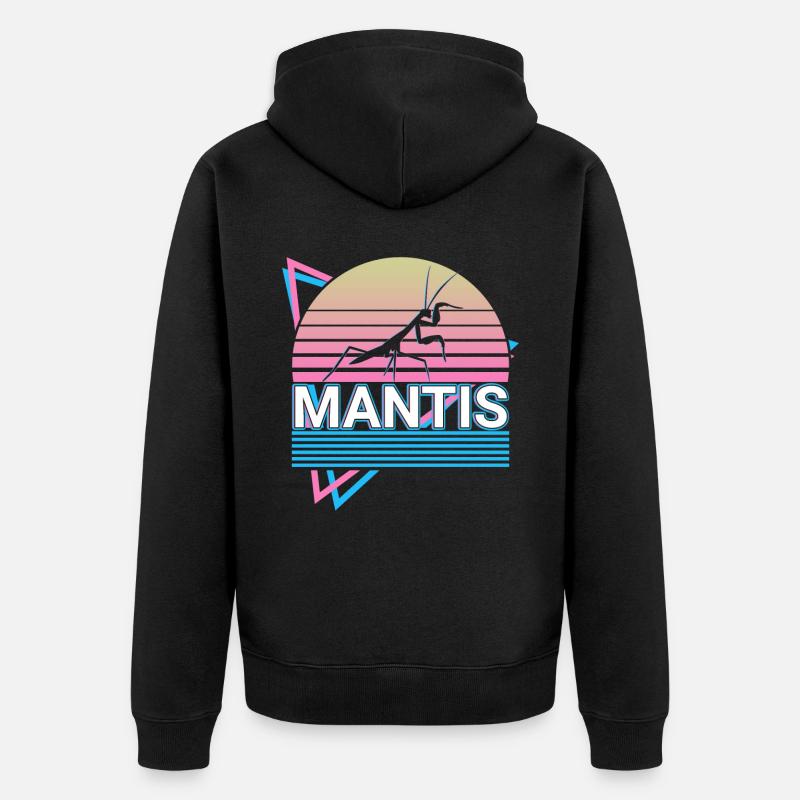 Gottesanbeterin Gottesanbeterin Retro Geschenk - Unisex Premium Bio Zip Hoodie - Schwarz
