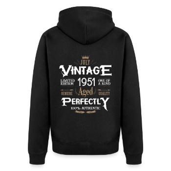 Juillet 1951 naissance Legends Birthday - Veste à capuche bio Premium Unisexe - noir - Dos - Nico (187cm)