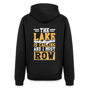 Canoe Canoeing Vintage The Lake Is - Unisex Premium Organic Zip Hoodie - black - Back - Nico (187cm)