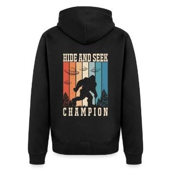 Bigfoot Ufo Hide And Seek Champion - Veste à capuche bio Premium Unisexe - noir - Dos - Nico (187cm)