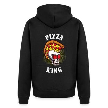 Pizza King Pizza Gift - Unisex Premium Organic Zip Hoodie - black - Back - Nico (187cm)