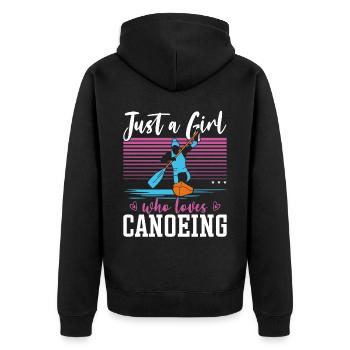 Canoë Canoë Fille Juste Une Fille - Veste à capuche bio Premium Unisexe - noir - Dos - Nico (187cm)
