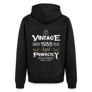 Juillet 1988 naissance Legends Birthday - Veste à capuche bio Premium Unisexe - noir - Dos - Nico (187cm)