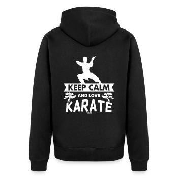 Karaté d’arts martiaux - Veste à capuche bio Premium Unisexe - noir - Dos - Nico (187cm)