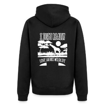 Safari - Veste à capuche bio Premium Unisexe - noir - Dos - Nico (187cm)