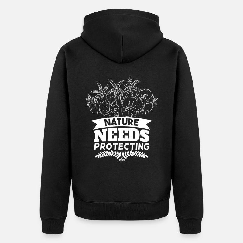 Naturschutz - Unisex Premium Bio Zip Hoodie - Schwarz