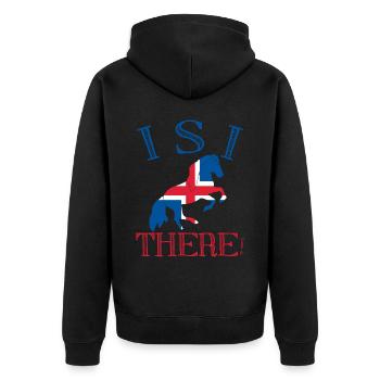 Islandpferd Islandpferde Isländer - Unisex Premium Bio Zip Hoodie - Schwarz - Hinten - Nico (187cm)