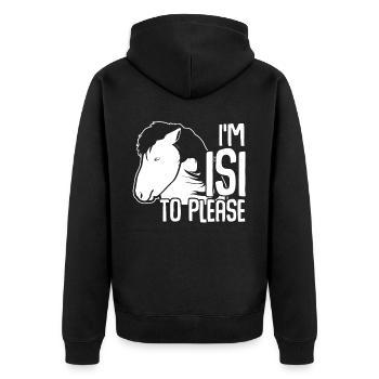 Islandpferd Pferd Islandpferde Isländer - Unisex Premium Bio Zip Hoodie - Schwarz - Hinten - Nico (187cm)