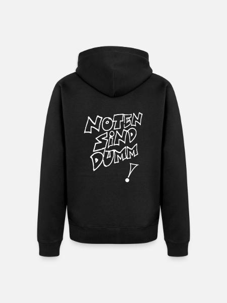 noten sind dumm weiss - Unisex Premium Bio Zip Hoodie - Schwarz