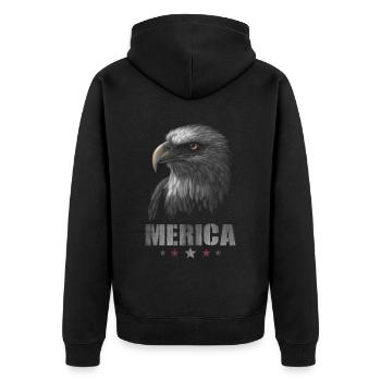 Eagle Merica Hommes Femmes 4 juillet USA Patriotique - Veste à capuche bio Premium Unisexe - noir - Dos - Nico (187cm)