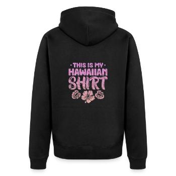 Hawaii Urlaub Aloha Sommer Hawaiian Geschenk - Unisex Premium Bio Zip Hoodie - Schwarz - Hinten - Nico (187cm)