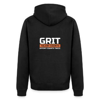 Motivation - Unisex Premium Organic Zip Hoodie - black - Back - Nico (187cm)