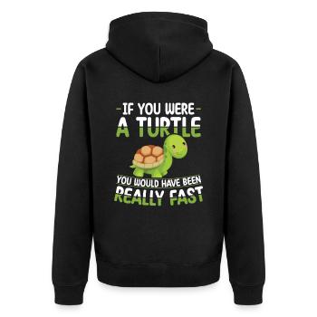 Si vous étiez une tortue, vous seriez une - Veste à capuche bio Premium Unisexe - noir - Dos - Nico (187cm)