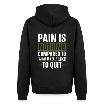 Schmerz Ist Nichts Läufer-marathon-kleidung - Unisex Premium Bio Zip Hoodie - Schwarz - Hinten - Nico (187cm)