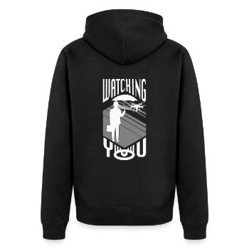 Drone Pilot Drone with Camera Quadcopter Gaming - Unisex Premium Organic Zip Hoodie - black - Back - Nico (187cm)