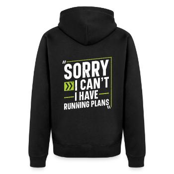 Sorry, I can't, I have others - Unisex Premium Organic Zip Hoodie - black - Back - Nico (187cm)