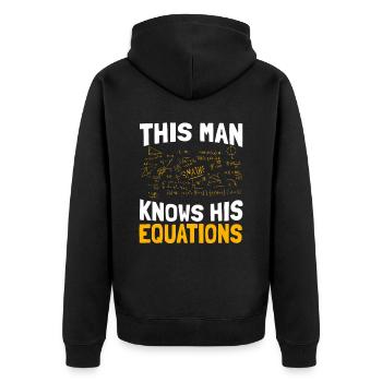 Professeur de mathématiques Mathématicien Professeur de mathématiques Mathématiques - Veste à capuche bio Premium Unisexe - noir - Dos - Nico (187cm)