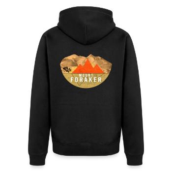 Vintages USA Randonnée - Mont Foraker - Veste à capuche bio Premium Unisexe - noir - Dos - Nico (187cm)