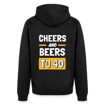 Acclamations et bières pour le 40e anniversaire - Veste à capuche bio Premium Unisexe - noir - Dos - Nico (187cm)