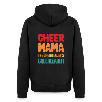 Cheer Mama The Cheerleader's Cheerleader - Unisex Premium Bio Zip Hoodie - Schwarz - Hinten - Nico (187cm)