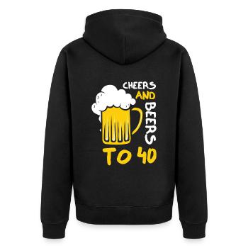 Acclamations et bières pour le 40e anniversaire - Veste à capuche bio Premium Unisexe - noir - Dos - Nico (187cm)
