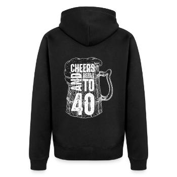 Acclamations et bières pour le 40e anniversaire - Veste à capuche bio Premium Unisexe - noir - Dos - Nico (187cm)