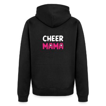 Cheer Mom - Unisex Premium Bio Zip Hoodie - Schwarz - Hinten - Nico (187cm)