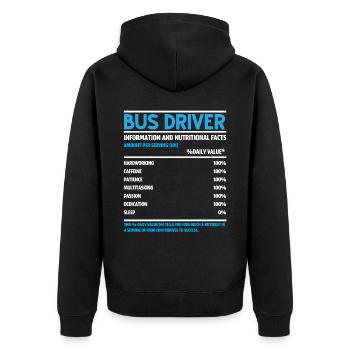 Chauffeur d’autobus scolaire spécialiste de la prestation de services aux étudiants - Veste à capuche bio Premium Unisexe - noir - Dos - Nico (187cm)
