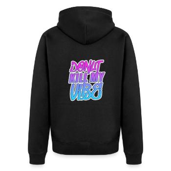 Donut Süssigkeiten Donuts Essen Bäcker Geschenk - Unisex Premium Bio Zip Hoodie - Schwarz - Hinten - Nico (187cm)