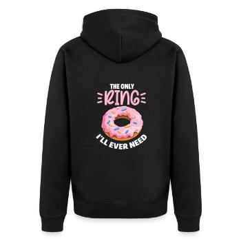 Donut Süssigkeiten Donuts Essen Bäcker Geschenk - Unisex Premium Bio Zip Hoodie - Schwarz - Hinten - Nico (187cm)