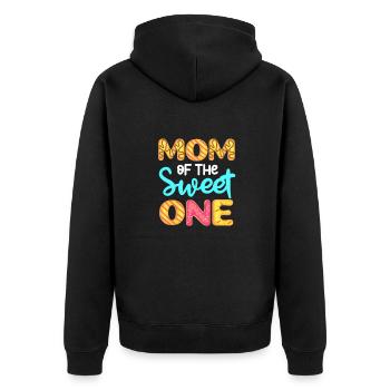 Donut Mutter Tochter Sohn Donuts Geschenk - Unisex Premium Bio Zip Hoodie - Schwarz - Hinten - Nico (187cm)