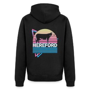 Hereford Beef Hereford Cow Farmer Retro Cadeau - Veste à capuche bio Premium Unisexe - noir - Dos - Nico (187cm)