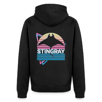 Stingray Manta Rays Retro Cadeau - Veste à capuche bio Premium Unisexe - noir - Dos - Nico (187cm)