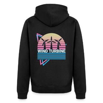 Cadeau rétro d’éolienne - Veste à capuche bio Premium Unisexe - noir - Dos - Nico (187cm)