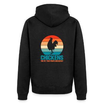 Huhn Bauernhof Geflügel Hahn Hühner Geschenk - Unisex Premium Bio Zip Hoodie - Schwarz - Hinten - Nico (187cm)
