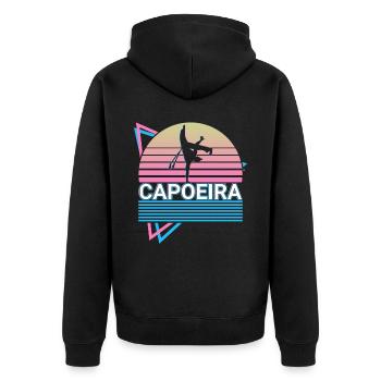 Capoeira Arts Martiaux Brésiliens Rétro Cadeau - Veste à capuche bio Premium Unisexe - noir - Dos - Nico (187cm)