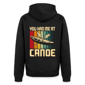 Canoe Canoeing Vintage Retro You - Unisex Premium Organic Zip Hoodie - black - Back - Nico (187cm)