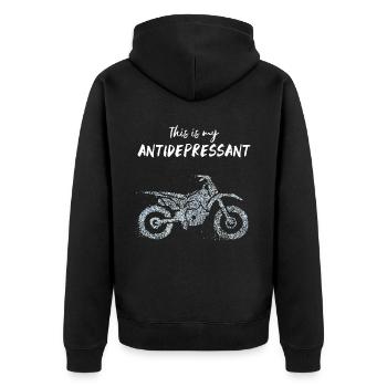 Motorcycle Motorcyclist Biker Biker - Unisex Premium Organic Zip Hoodie - black - Back - Nico (187cm)